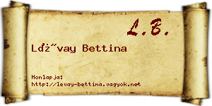 Lévay Bettina névjegykártya
